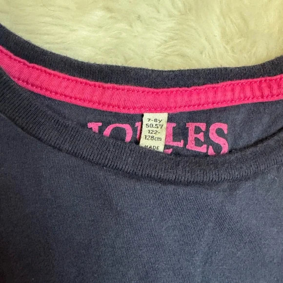 Kids Joules Navy Flip Sequin Unicorn Long Sleeve Tee - Picture 3 of 3